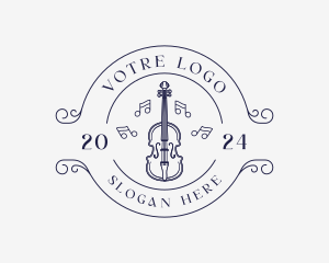 Music Equipment - Violin Musical Instrument logo design