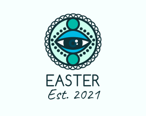 Eyelashes - Mandala Art Eyes logo design