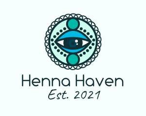 Henna - Mandala Art Eyes logo design