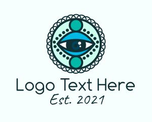 Hippie - Mandala Art Eyes logo design