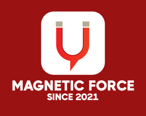 Electromagnet - Magnetic Chat Bubble App logo design