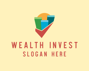 Invest - Financial Building Check logo design