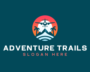 Airplane Travel Mountain logo design