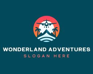 Airplane Travel Mountain logo design