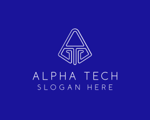 Digital Tech Letter A logo design