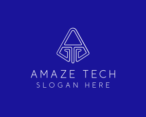 Digital Tech Letter A logo design