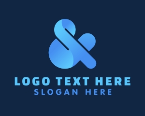Blue - Bold Ampersand Font logo design