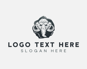 History - Stoneage Prehistoric Mammoth logo design