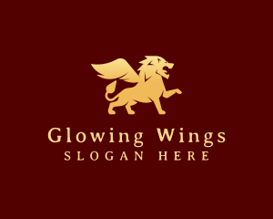 Winged Lion Griffin logo design