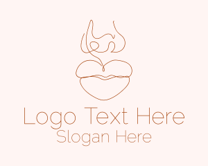 Minimal Heart Shaped Lips Logo