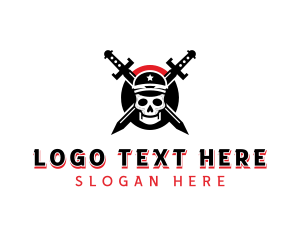 Militia - Sword Captain Skull logo design