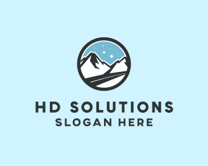 Outdoor Mountain Peak  logo design