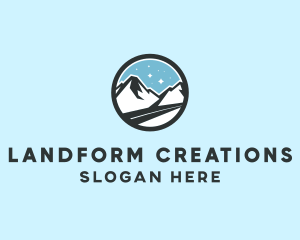 Landform - Outdoor Mountain Peak logo design