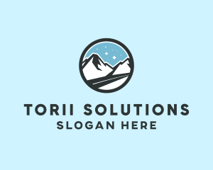 Outdoor Mountain Peak  logo design