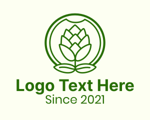 Ale - Hop Plant Badge logo design