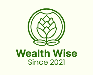 Herbal Medicine - Hop Plant Badge logo design