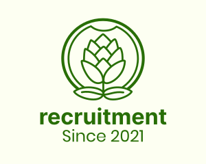 Farmer - Hop Plant Badge logo design