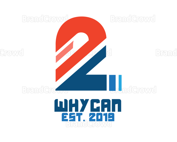Sliced Number 2 Logo