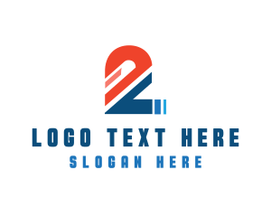 Sliced Number 2 logo design