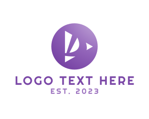 Play - Purple D Player logo design