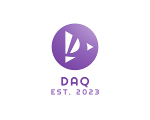 Purple D Player logo design