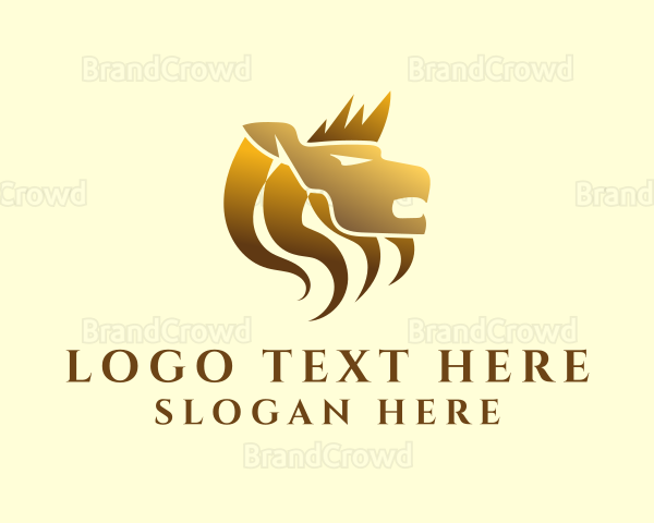 Gold Lion Crown Logo