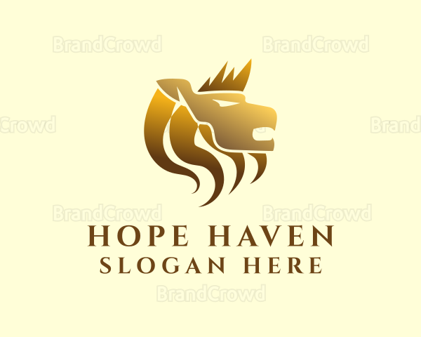 Gold Lion Crown Logo