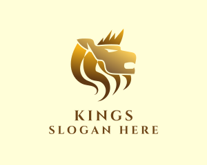 Gold Lion Crown logo design