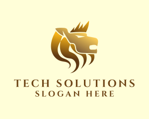 Insurers - Gold Lion Crown logo design