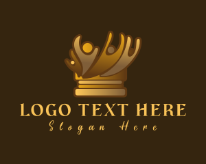 Pageant - Gold People Crown logo design