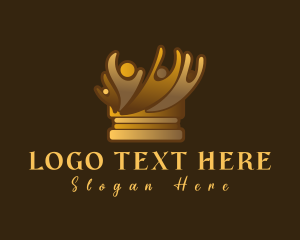 Golden - Gold People Crown logo design