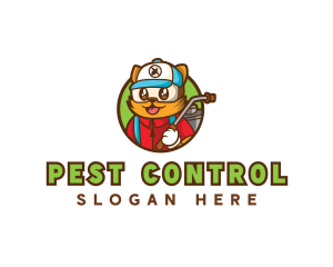 Pest Control Exterminator Dog logo design