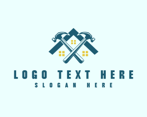 Laborer - Hammer Roof Contractor logo design