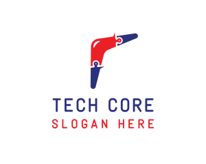 Tech Boomerang Toy logo design