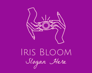 Iris - Cosmic Eye Hands logo design