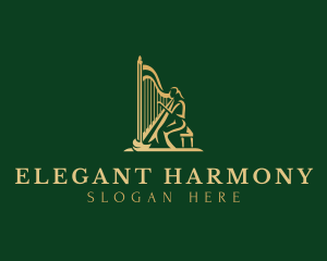 Classical - Harp Instrument Musician logo design