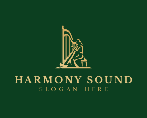 Musician - Harp Instrument Musician logo design