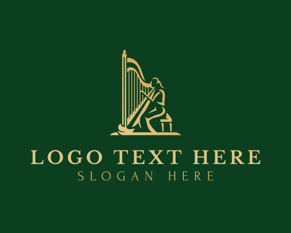Classical - Harp Instrument Musician logo design