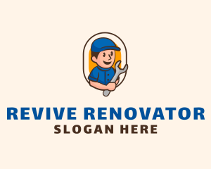 Renovator - Mechanic Wrench Tool logo design