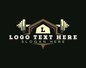 Heavy - Gym Barbell Training logo design