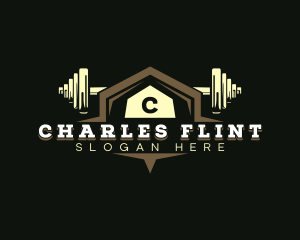 Training - Gym Barbell Training logo design