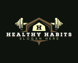 Gym Barbell Training logo design