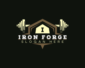 Heavy - Gym Barbell Training logo design