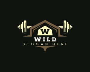 Trainer - Gym Barbell Training logo design