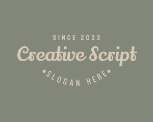 Retro Script Business logo design