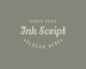 Retro Script Business logo design