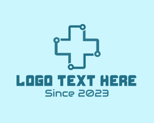 Tech Medical Cross logo design
