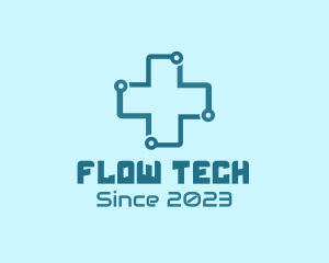 Tech Medical Cross logo design