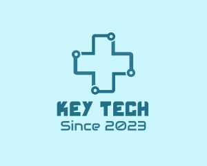 Tech Medical Cross logo design