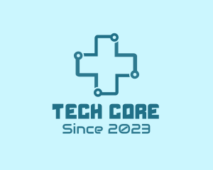 Tech Medical Cross logo design